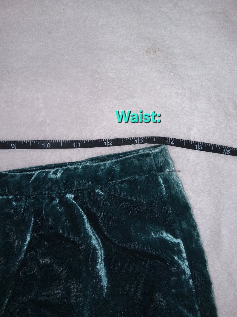 Anthropologie Velvet Mini Skirt Teal Green Ruched Front Womens Size 6 Holiday - Picture 6 of 11